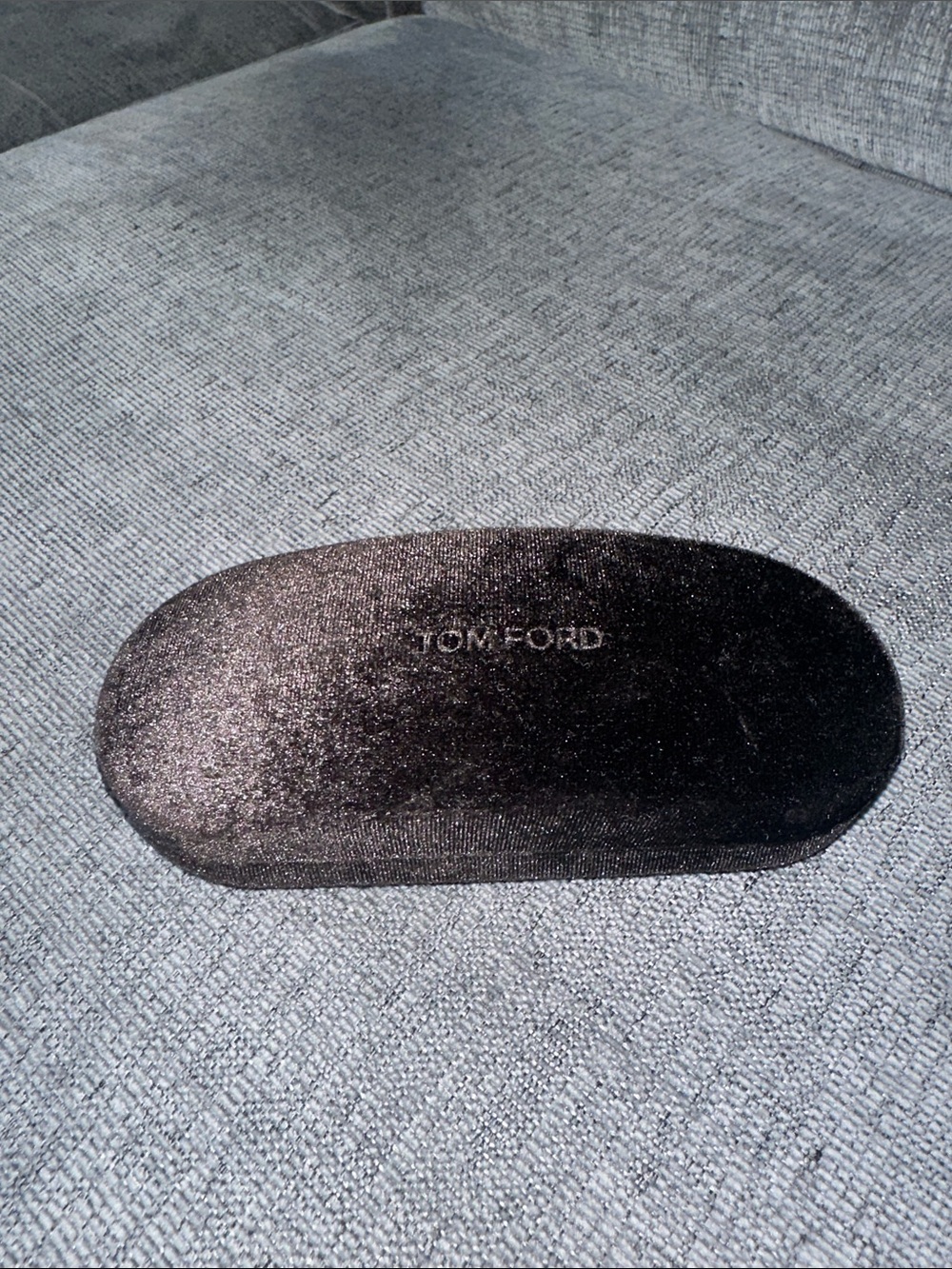 Tom Ford Black Velvet Eyewear Case with Embossed Logo